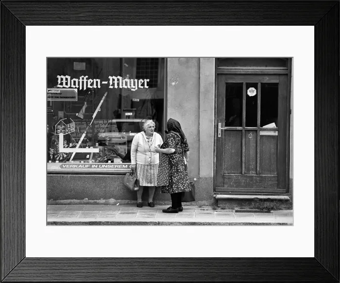Framed Print : Two elderly ladies in Nordlingen, Bavaria, German Framed Print : Two elderly ladies in Nordlingen, Bavaria, German