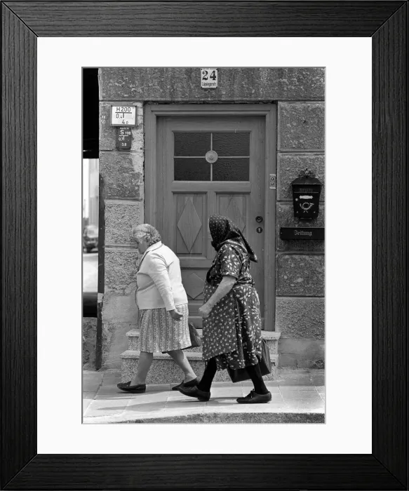 Framed Print : Two elderly ladies in Nordlingen, Bavaria, German Framed Print : Two elderly ladies in Nordlingen, Bavaria, German