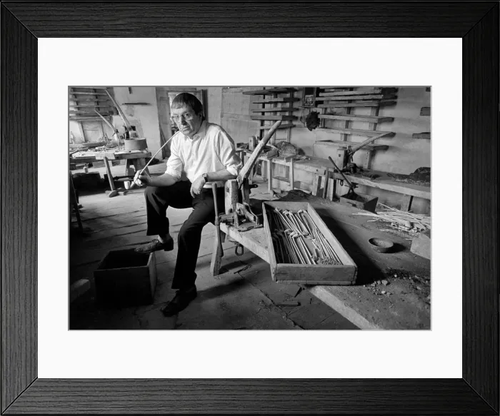 Framed Print : Mr Ivor Southorn, at the Brosley Clay Pipe works Framed Print : Mr Ivor Southorn, at the Brosley Clay Pipe works