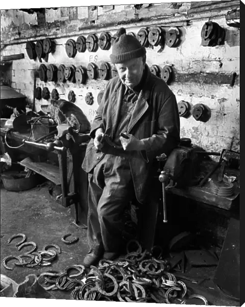 The owner of Birminghams last horseshoe factory at work
