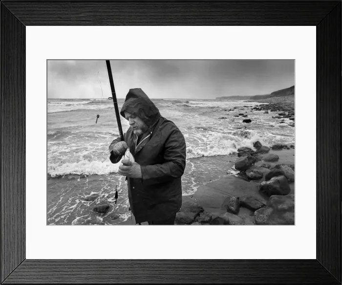 Framed Print : Beach fisherman, Col Huw Bay, Llantwit Major, Glamorgan Framed Print : Beach fisherman, Col Huw Bay, Llantwit Major, Glamorgan
