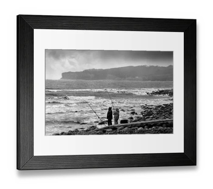 Framed Print : Two beach fishermen with their rods and line Framed Print : Two beach fishermen with their rods and line