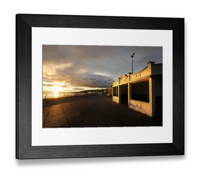 Framed Print : Dawn light on old seaside shelter at Spittal, Northumberland Framed Print : Dawn light on old seaside shelter at Spittal, Northumberland