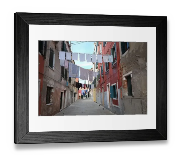 Framed Print : Street washing out to dry, Arsenale, Venice Framed Print : Street washing out to dry, Arsenale, Venice