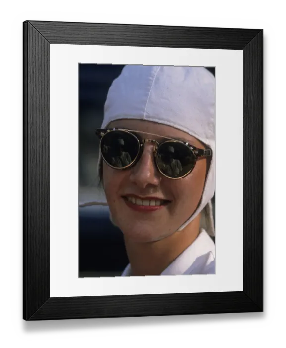 Framed Print : Girl with goggles and white helmet. Vertical format Framed Print : Girl with goggles and white helmet. Vertical format