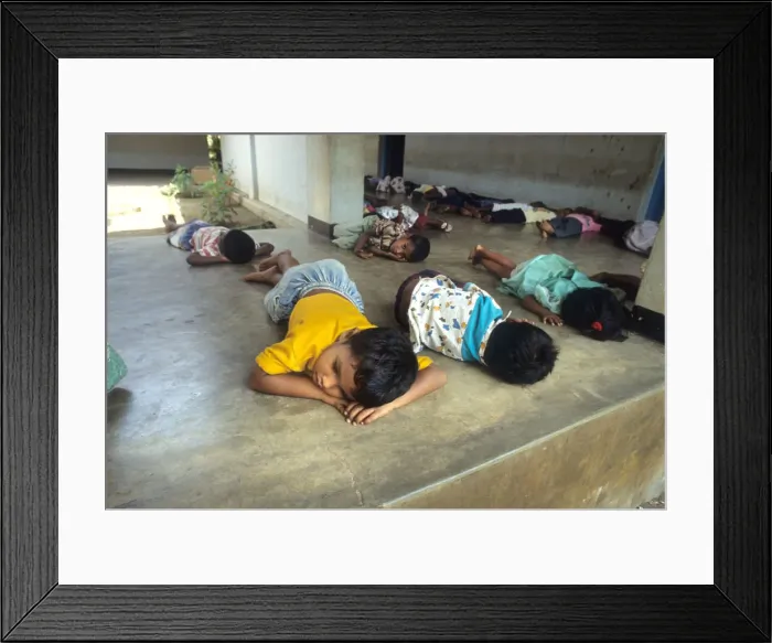 Framed Print : Small children take a nap during the afternoon, Sri Lanka Framed Print : Small children take a nap during the afternoon, Sri Lanka