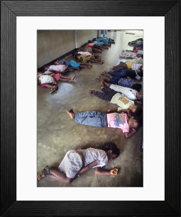 Framed Print : Small children take a nap during the afternoon, Sri Lanka Framed Print : Small children take a nap during the afternoon, Sri Lanka