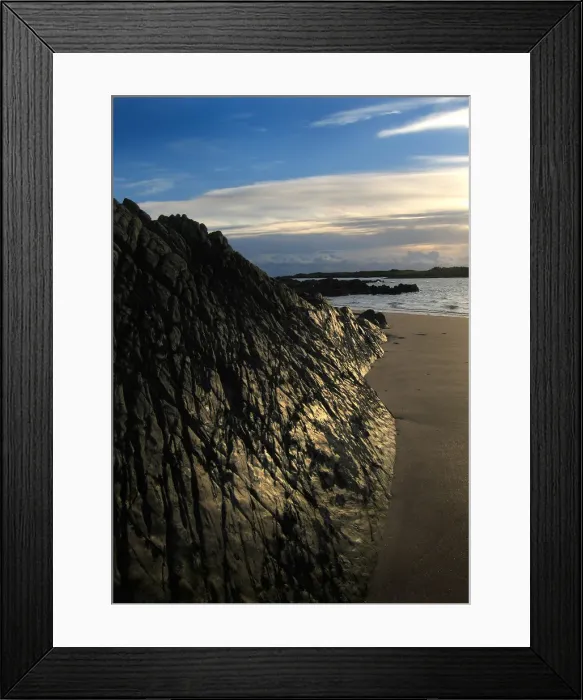 Framed Print : Shining black rocks at Knockbrex in Wigtown Bay, Scotland Framed Print : Shining black rocks at Knockbrex in Wigtown Bay, Scotland