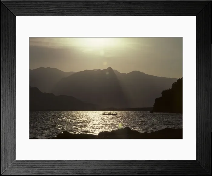Framed Print : Fishing boat with a backdrop of Taurus mountains, Antalya Framed Print : Fishing boat with a backdrop of Taurus mountains, Antalya