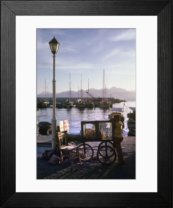 Framed Print : Boy leans on his three-wheeled mobile food stall - Anatalya Framed Print : Boy leans on his three-wheeled mobile food stall - Anatalya