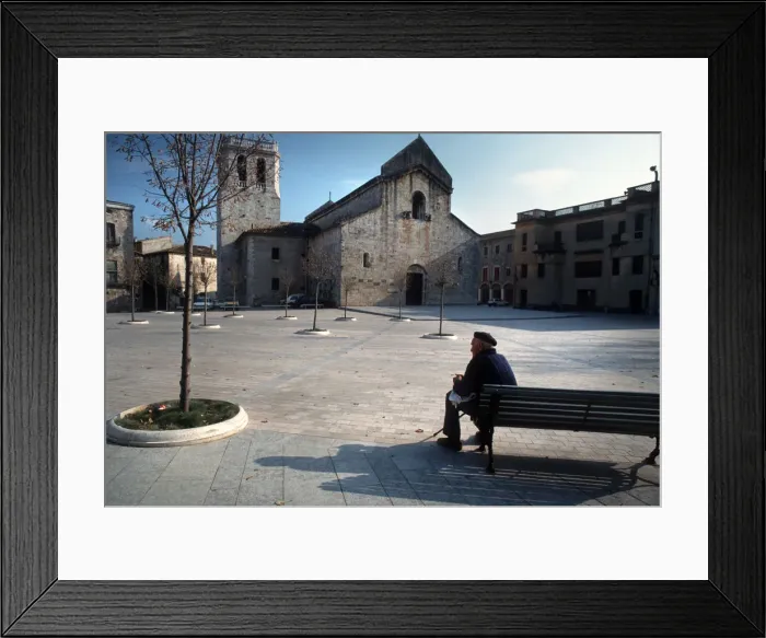 Framed Print : Old man at Sant Pere de Basalu Benedictine monastery, Basalu Framed Print : Old man at Sant Pere de Basalu Benedictine monastery, Basalu