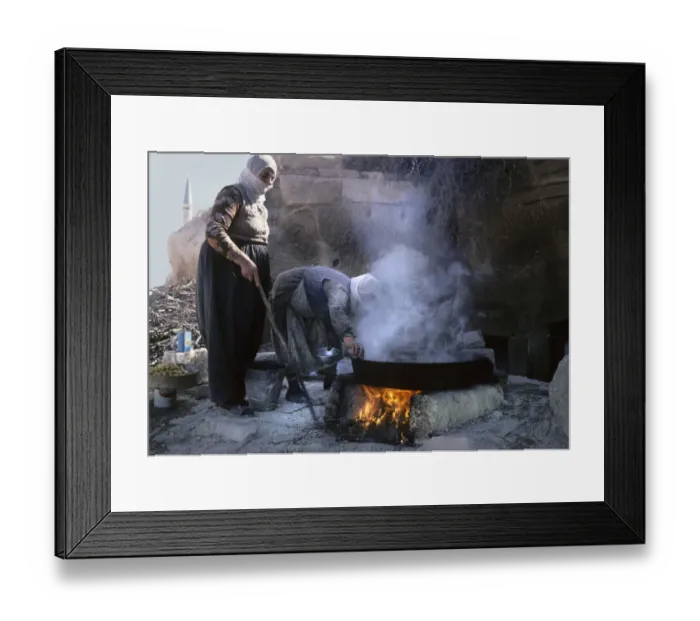 Framed Print : Two women cooking - near mosque, Uchisar, Cappadocia, Turkey Framed Print : Two women cooking - near mosque, Uchisar, Cappadocia, Turkey