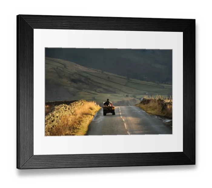 Framed Print : Farmer and his dog on a quad bike Buttertubs Pass, Swaledale Framed Print : Farmer and his dog on a quad bike Buttertubs Pass, Swaledale