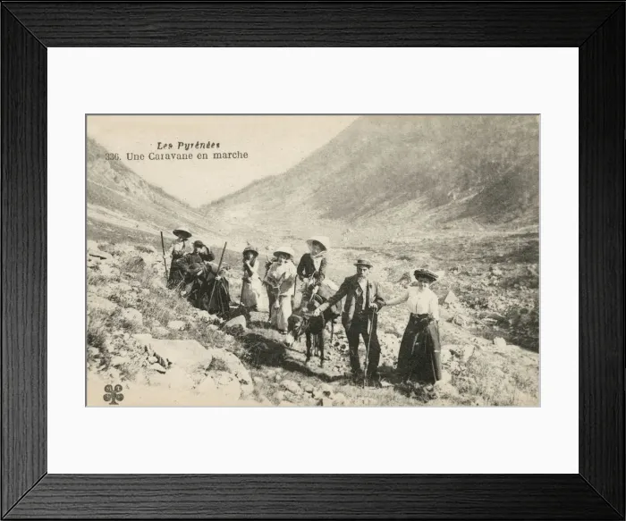 Framed Print : Large family group led through a valley in the Pyrenees Framed Print : Large family group led through a valley in the Pyrenees