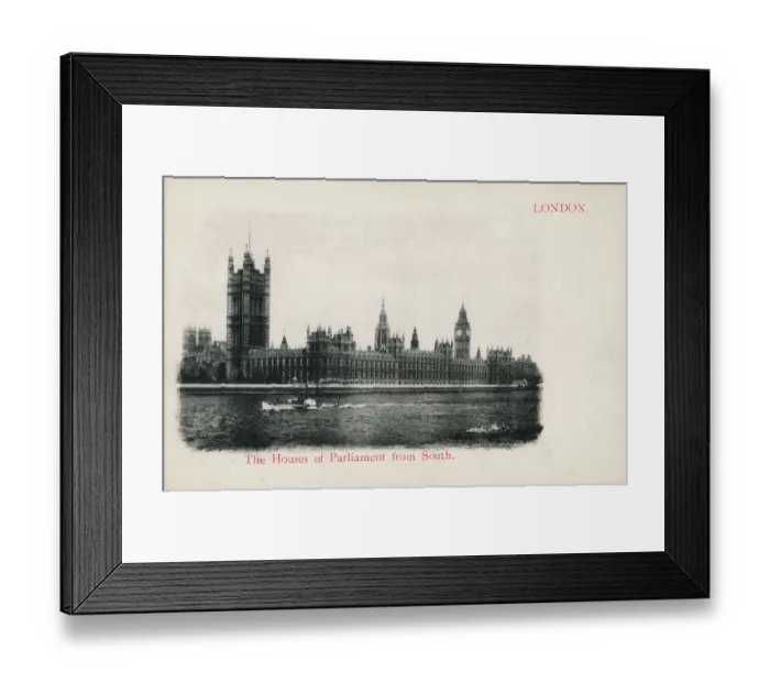 Framed Print : London - The Houses of Parliament from the South Framed Print : London - The Houses of Parliament from the South