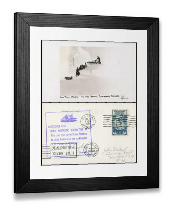Framed Print : Byrd Antarctic Expedition II - Dog team on dangerous ice Framed Print : Byrd Antarctic Expedition II - Dog team on dangerous ice