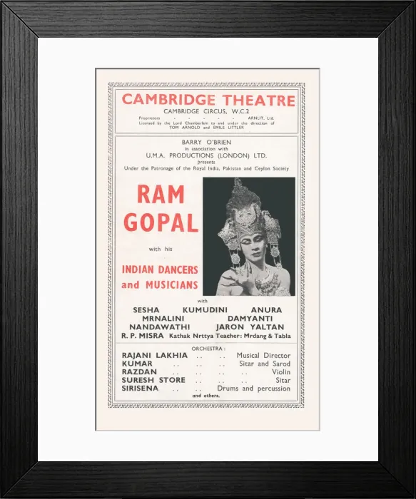 Framed Print : Ram Gopal with his Indian Dancers and Musicians Framed Print : Ram Gopal with his Indian Dancers and Musicians