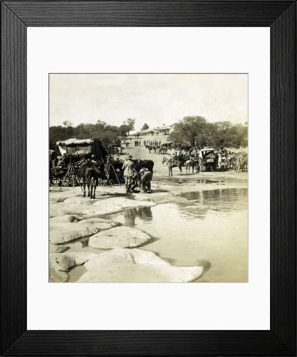 Framed Print : Journalists awaiting Lord Roberts, Kroonstadt, South Africa Framed Print : Journalists awaiting Lord Roberts, Kroonstadt, South Africa
