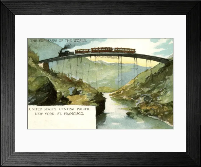 Framed Print : New York to San Francisco, Central Pacific railroad Framed Print : New York to San Francisco, Central Pacific railroad
