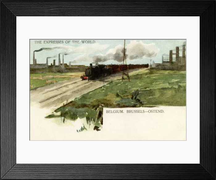 Framed Print : Train on the Brussels to Ostend railway, Belgium Framed Print : Train on the Brussels to Ostend railway, Belgium