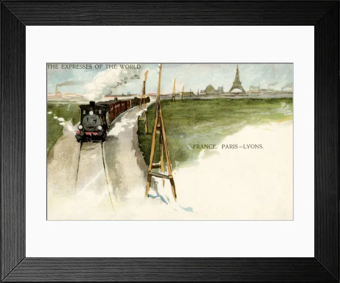 Framed Print : Train on the Paris to Lyons railway, France Framed Print : Train on the Paris to Lyons railway, France