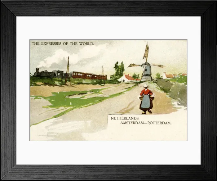 Framed Print : Train on the Amsterdam to Rotterdam railway, Netherlands Framed Print : Train on the Amsterdam to Rotterdam railway, Netherlands
