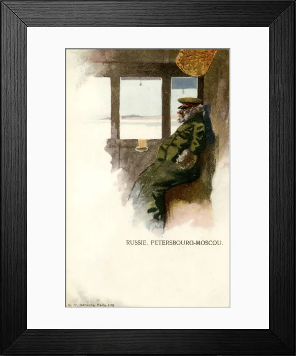 Framed Print : Passenger on train, St Petersburg to Moscow route, Russia Framed Print : Passenger on train, St Petersburg to Moscow route, Russia