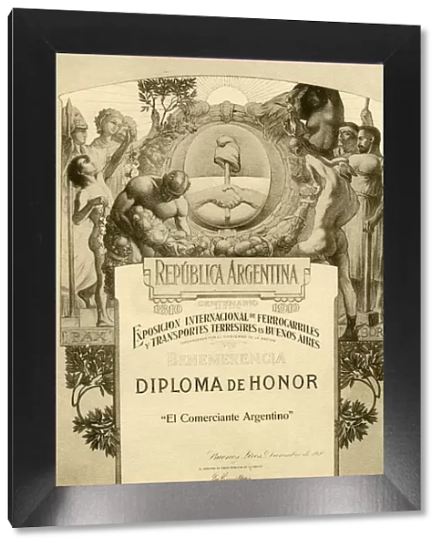 Diploma of Honour, International Exhibition, Argentina