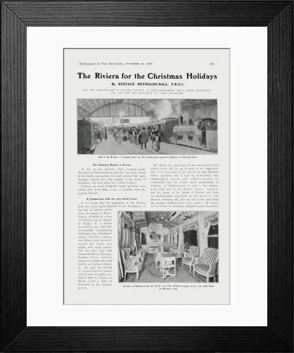 Framed Print : Bystander Supplement, The Riviera for the Christmas Holidays Framed Print : Bystander Supplement, The Riviera for the Christmas Holidays