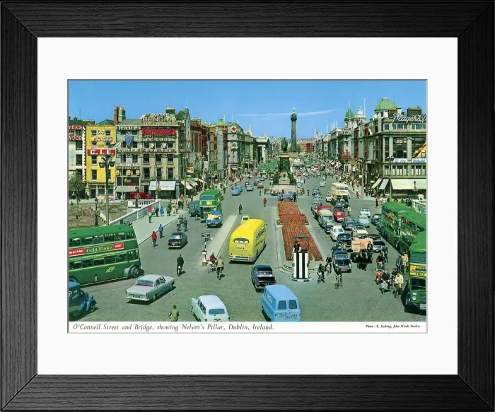 Framed Print : O Connell St and Bridge showing Nelsons Pillar, Dublin Framed Print : O Connell St and Bridge showing Nelsons Pillar, Dublin