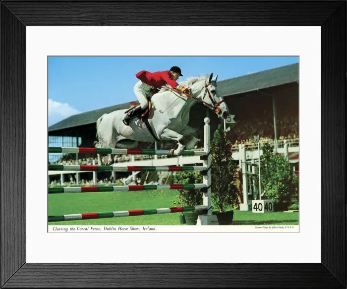 Framed Print : Clearing the Corral Fence, Dublin Horse Show Framed Print : Clearing the Corral Fence, Dublin Horse Show