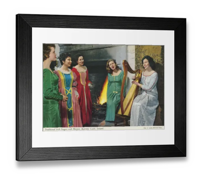 Framed Print : Traditional Irish Singers with Harpist, Bunratty Castle Framed Print : Traditional Irish Singers with Harpist, Bunratty Castle