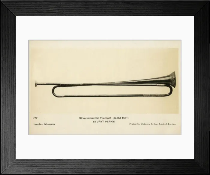 Framed Print : Silver-mounted Stuart period Trumpet - dated 1651 Framed Print : Silver-mounted Stuart period Trumpet - dated 1651