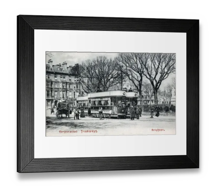 Framed Print : Brighton, East Sussex - Corporation Tramways Framed Print : Brighton, East Sussex - Corporation Tramways