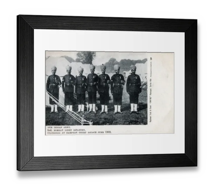 Framed Print : 3rd Bombay Light Infantry Soldiers at Hampton Court Palace Framed Print : 3rd Bombay Light Infantry Soldiers at Hampton Court Palace