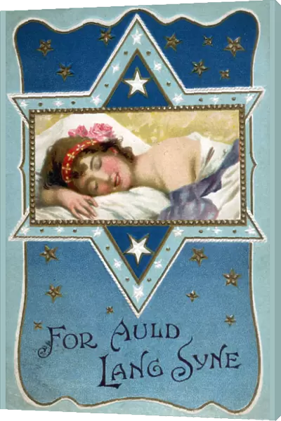 For Auld Lang Syne - New Year Greetings card - 1908