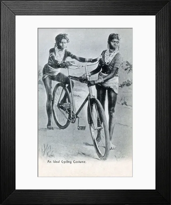 Framed Print : India - An Ideal Cycling Costume Framed Print : India - An Ideal Cycling Costume