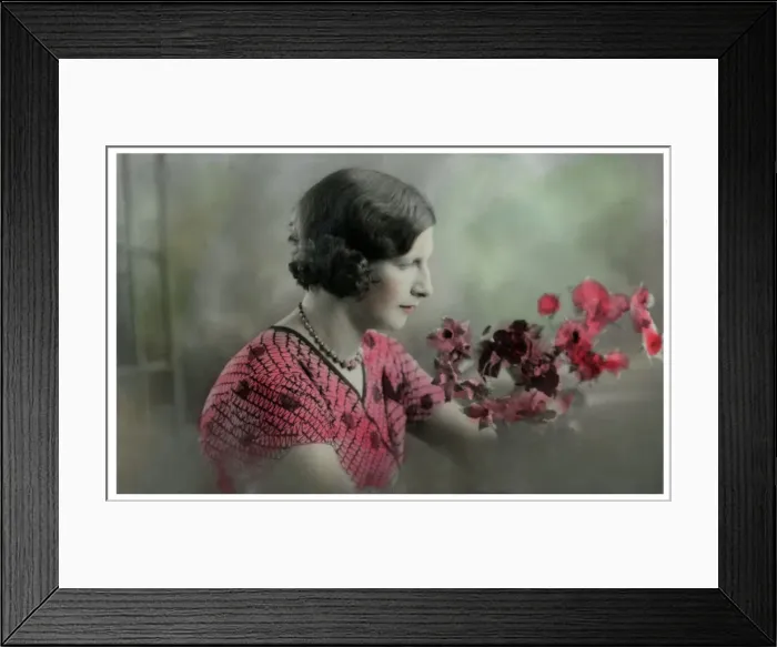 Framed Print : Lady sniffing some blooms Framed Print : Lady sniffing some blooms