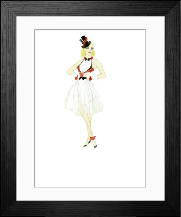 Framed Print : Black Top Hat - White Frill Skirt - Murrays Cabaret Club Framed Print : Black Top Hat - White Frill Skirt - Murrays Cabaret Club