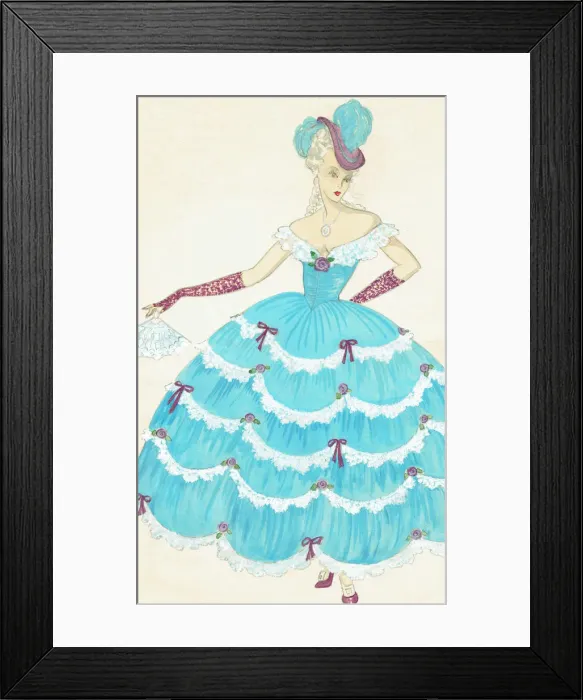 Framed Print : Blue Trill Dress - Murrays Cabaret Club costume design Framed Print : Blue Trill Dress - Murrays Cabaret Club costume design