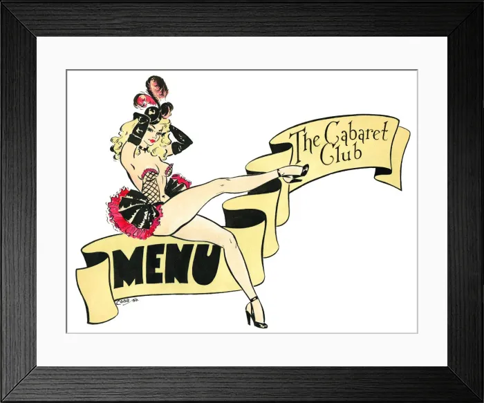 Framed Print : Cabaret Club Menu - Murrays Cabaret Club, Soho, London Framed Print : Cabaret Club Menu - Murrays Cabaret Club, Soho, London