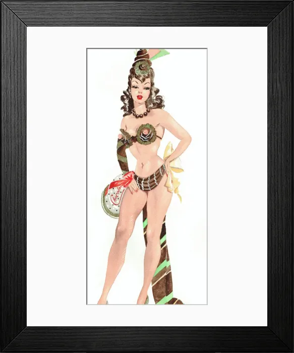 Framed Print : Chocolate Girl - Murrays Cabaret Club costume design Framed Print : Chocolate Girl - Murrays Cabaret Club costume design