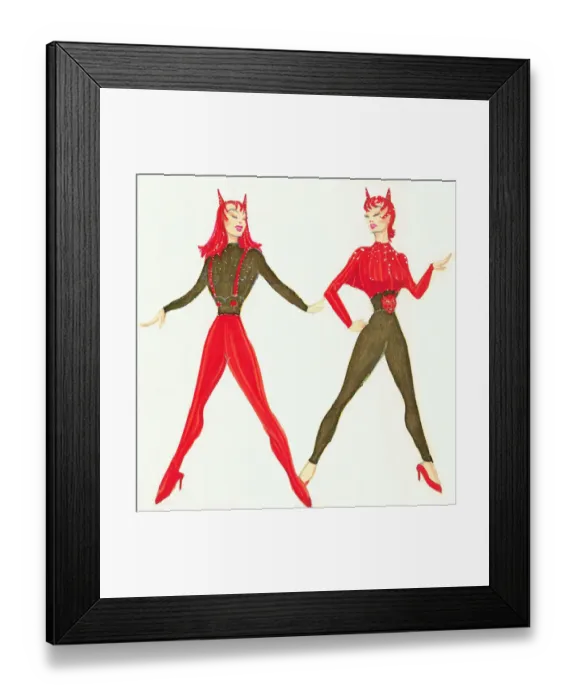 Framed Print : Diabolo Girls - Murrays Cabaret Club costume design Framed Print : Diabolo Girls - Murrays Cabaret Club costume design