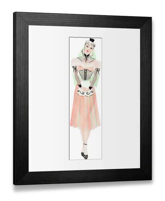 Framed Print : Felicity - Murrays Cabaret Club costume design