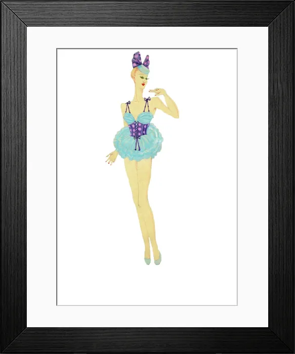 Framed Print : Girl W Green Hat - Murrays Cabaret Club costume design Framed Print : Girl W Green Hat - Murrays Cabaret Club costume design