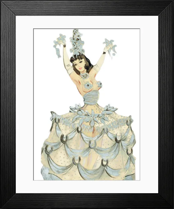 Framed Print : Girl W Horseshoe Dress - Murrays Cabaret Club Costume Framed Print : Girl W Horseshoe Dress - Murrays Cabaret Club Costume