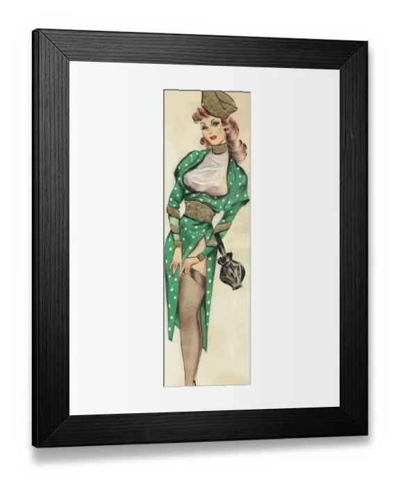 Framed Print : Green Spots Slinky Stockings - Murrays Cabaret Club Costu Framed Print : Green Spots Slinky Stockings - Murrays Cabaret Club Costu