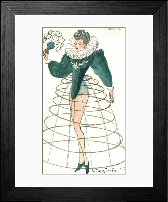 Framed Print : Murrays Cabaret Club costume design Framed Print : Murrays Cabaret Club costume design