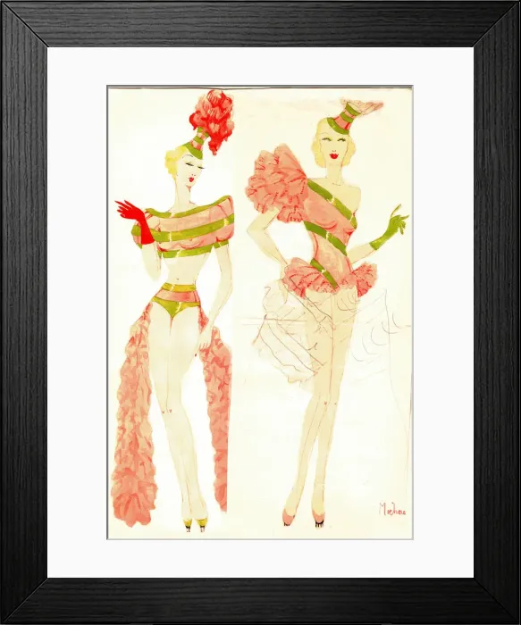Framed Print : Murrays Cabaret Club costume design Framed Print : Murrays Cabaret Club costume design