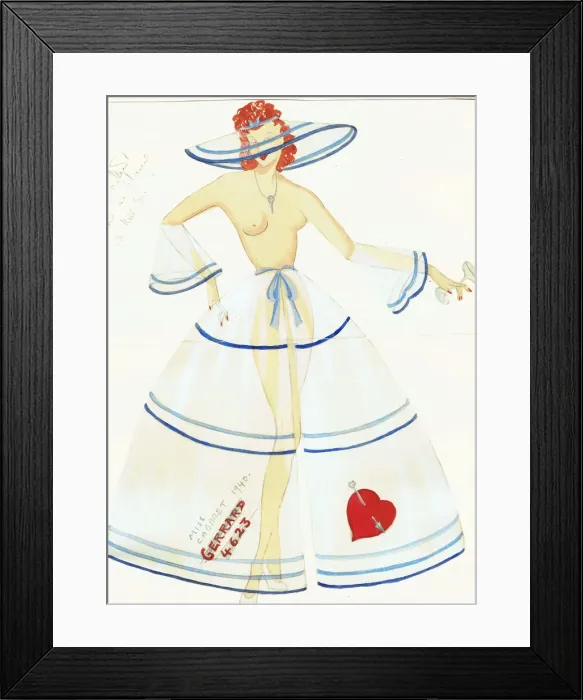 Framed Print : Murrays Cabaret Club costume design Framed Print : Murrays Cabaret Club costume design